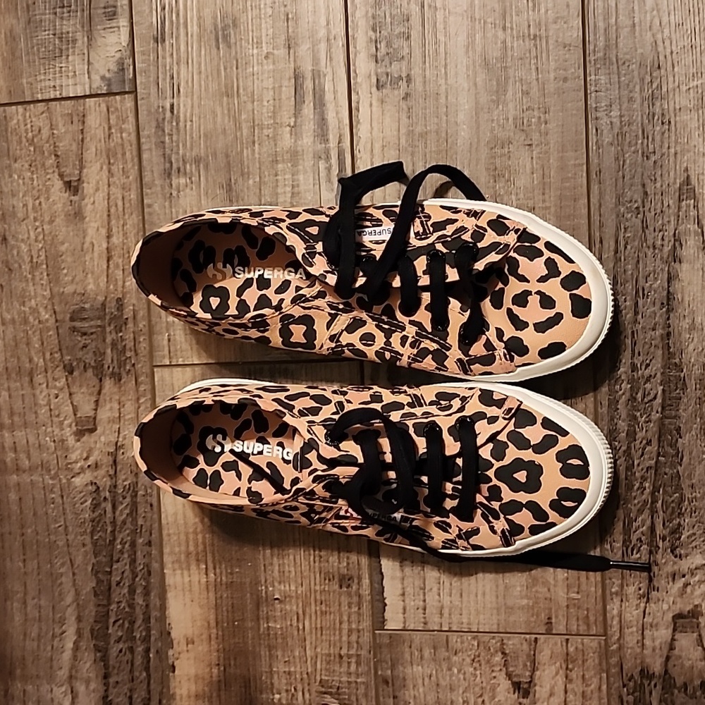 Superga leopard print sneakers